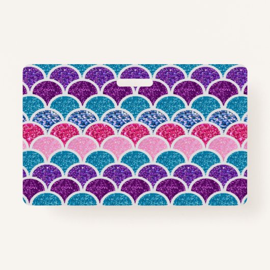 schattige aqua turquoise roze paarse zeemeermaissc badge (Voorkant)