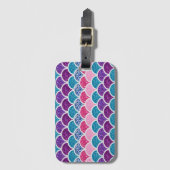 schattige aqua turquoise roze paarse zeemeermaissc bagagelabel (Voorkant (verticaal))