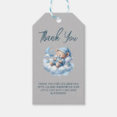 Schattige aquarel beer babyshower bedankje cadeaulabel (Voorkant)