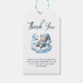 Schattige aquarel beer babyshower bedankt cadeaulabel (Voorkant)