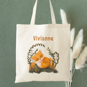 Schattige Aquarel Bos Vos Kinderen Tote Bag