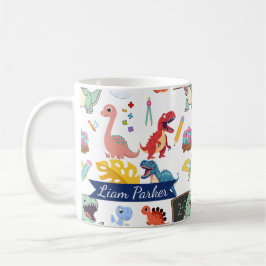 Schattige Aquarel Dinosaurus Gepersonaliseerde Kin Koffiemok
