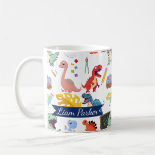 Schattige Aquarel Dinosaurus Gepersonaliseerde Kin Koffiemok