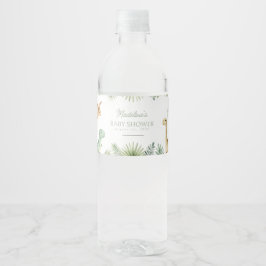 Schattige Aquarel Dinosaurus Safari Baby Shower Wa Waterfles Etiket