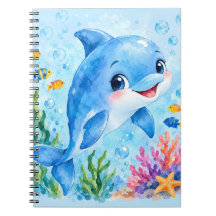 Schattige Aquarel Dolfijn Onderwater