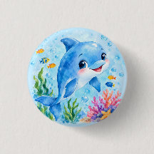 Schattige Aquarel Dolfijn Onderwater