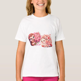 Schattige Aquarel Egels in Verliefde T-Shirt