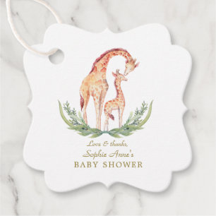 Schattige Aquarel Giraffe Meisje Baby Shower Bedankjes Labels