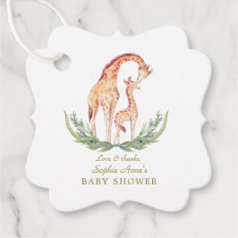 Schattige Aquarel Giraffe Meisje Baby Shower Bedankjes Labels