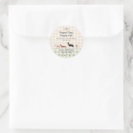 Schattige Aquarel Hondenuitlater Pet Sitting Gingh Ronde Sticker