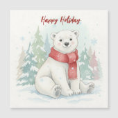 Schattige aquarel ijsbeer winter  (Voorkant)