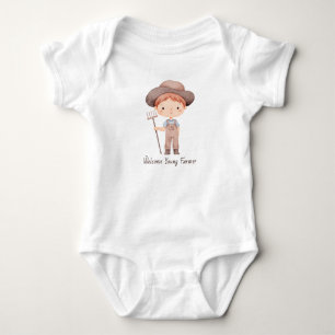 Schattige Aquarel Jonge Boer Jongen Romper