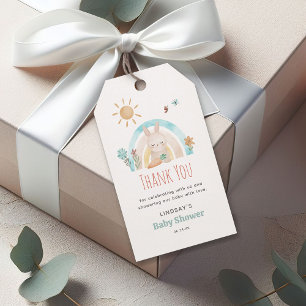 Schattige Aquarel Konijn Baby Shower Bedankt Cadeaulabel