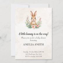 Schattige Aquarel Konijn Bosdieren Baby Shower