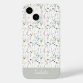 Schattige Aquarel Mooie Wilde Bloem Gepersonalisee Case-Mate iPhone Case (Achterkant)