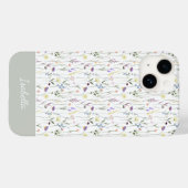 Schattige Aquarel Mooie Wilde Bloem Gepersonalisee Case-Mate iPhone Case (Achterkant (horizontaal))