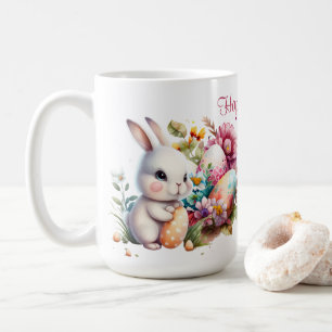 Schattige Aquarel Paashaas En Tekst Koffiemok