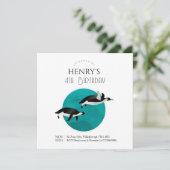 Schattige aquarel Pinguïn Arctic Verjaardag Kaart (Staand voorkant)