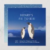 Schattige aquarel Pinguïn Arctic Verjaardag Kaart (Voorkant / Achterkant)