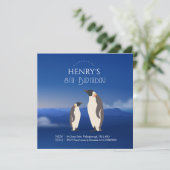 Schattige aquarel Pinguïn Arctic Verjaardag Kaart (Staand voorkant)