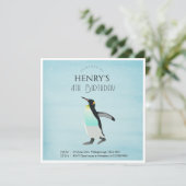 Schattige aquarel Pinguïn Arctic Verjaardag Kaart (Staand voorkant)