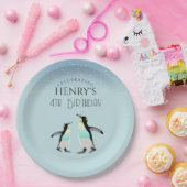 Schattige aquarel Pinguïn Arctic Verjaardag Papieren Bordje (Feest)