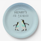 Schattige aquarel Pinguïn Arctic Verjaardag Papieren Bordje (Voorkant)