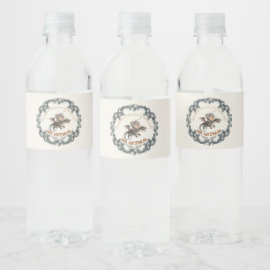 Schattige Aquarel Ridder Kasteel Jongens Eerste Ve Waterfles Etiket