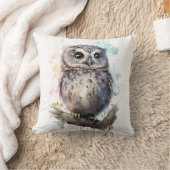 Schattige Aquarel Schattige Uil Bos Kussen (Deken)