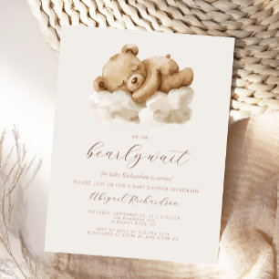 Schattige Aquarel Teddybeer Neutrale Baby Shower Briefkaart