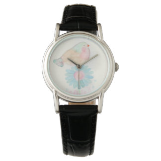 Schattige aquarel vogel  horloge