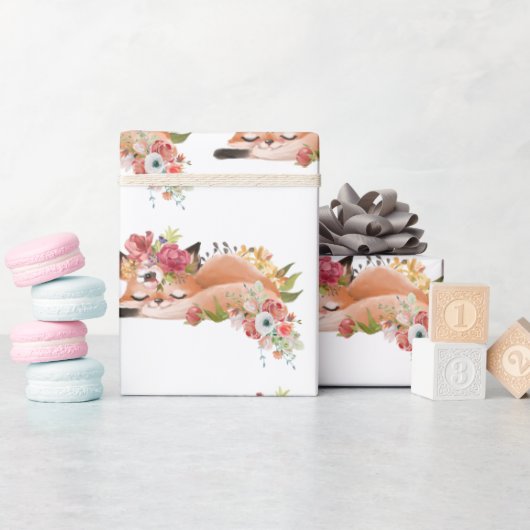 Schattige aquarel vos  cadeaupapier (Baby Shower)