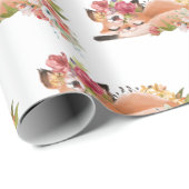 Schattige aquarel vos  cadeaupapier (Rol Hoek)
