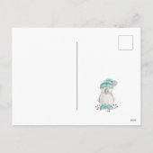 Schattige aquarel Winter Vogel Kerst foto Feestdagenkaart (Achterkant)