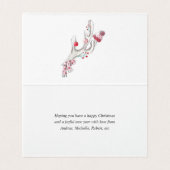 Schattige aquarel Winter Vos Kerst foto Kaart (Binnenkant ongevouwen)