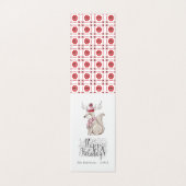 Schattige aquarel Winter Vos Kerst foto Kaart (Buitenkant ongevouwen)