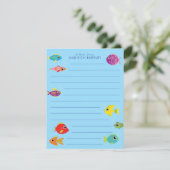 Schattige Aquarium Vis Kind Platte Briefpapier Kaa Bedankkaart (Staand voorkant)