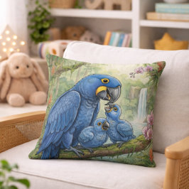 Schattige Ara Mama en Kuikens Jungle Dieren Kussen