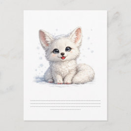 Schattige Arctische Vos Knus Positief Vibes Design Briefkaart