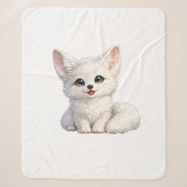Schattige Arctische Vos Knus Positief Vibes Design Sherpa Deken