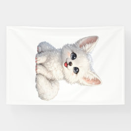 Schattige Arctische Vos Knus Positieve Vibes Desig Spandoek