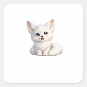 Schattige Arctische Vos Knus Positieve Vibes Desig Vierkante Sticker
