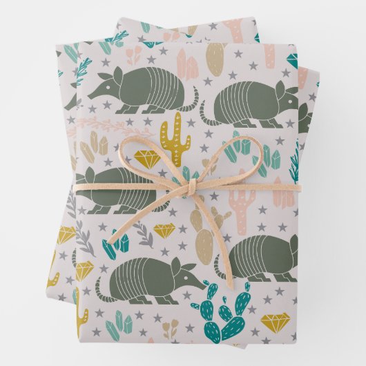 Schattige Armadillo-inpakpapier Inpakpapier Vel (In situ)