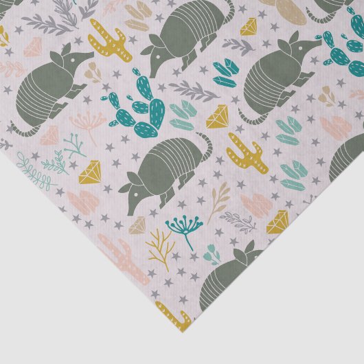 Schattige Armadillo-tissuepapier Tissuepapier (Detail)