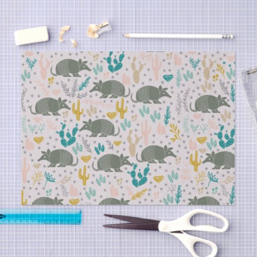 Schattige Armadillo-tissuepapier Tissuepapier (Craft)