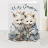 Schattige Artic Foxes Vakantie Kaart XL (Voorkant)