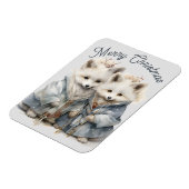 Schattige Artic Foxes Vakantie XL Magneet (Linkerzijde)