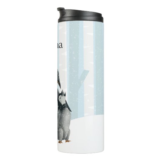 schattige artisanaalliefhebbers voegen naam toe thermosbeker (Geroteerd rechts)