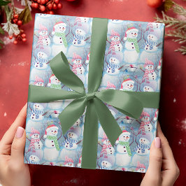 Schattige artistieke grappige kerstvakantie sneeuw cadeaupapier