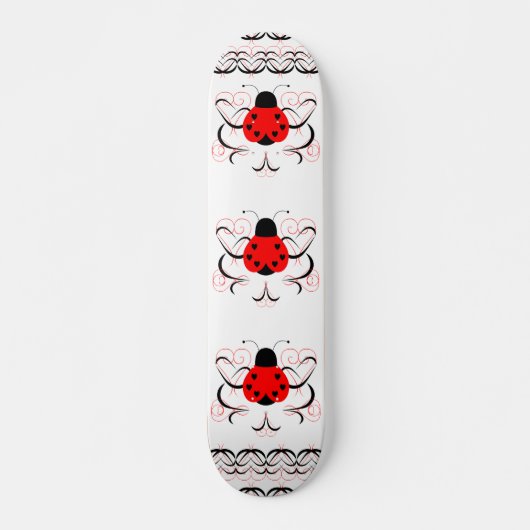 Schattige Artsy Heart Ladybug Skateboard Deck (Voorkant)